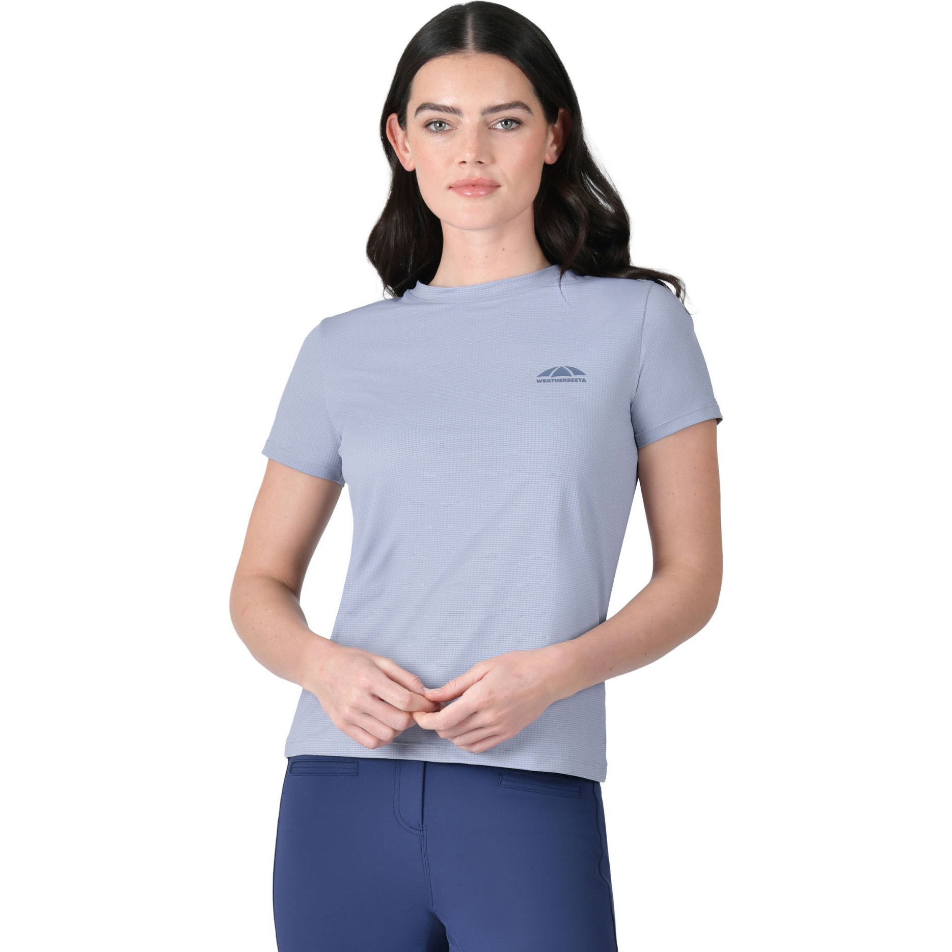 2025 Weatherbeeta Femmes Décontractée UV Manches Courtes Tee 1028845 - Blue Stone